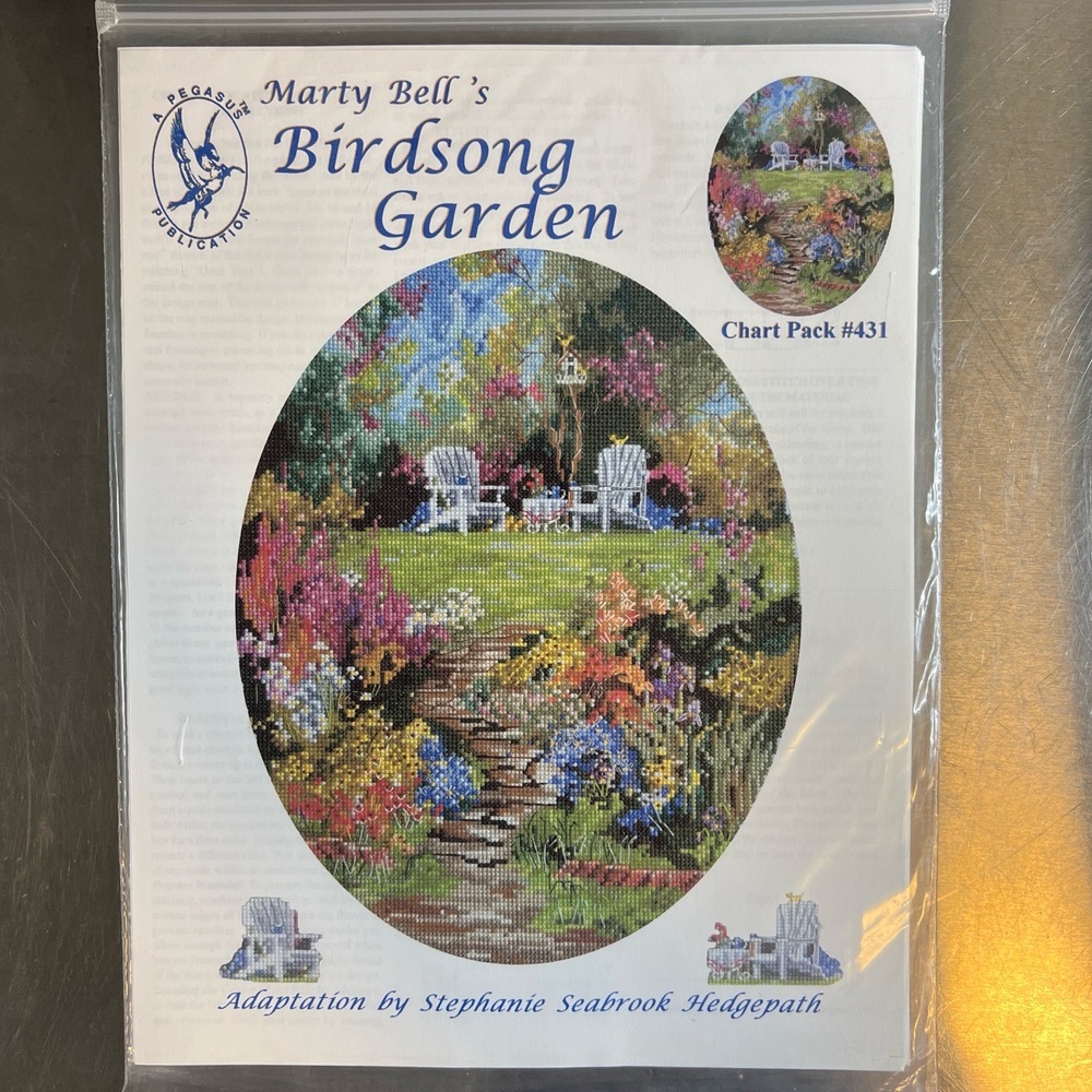 Birdsong‎ Garden Cross Stitch Pattern Marty Bell Chart Pack #431 Pegasus Pub